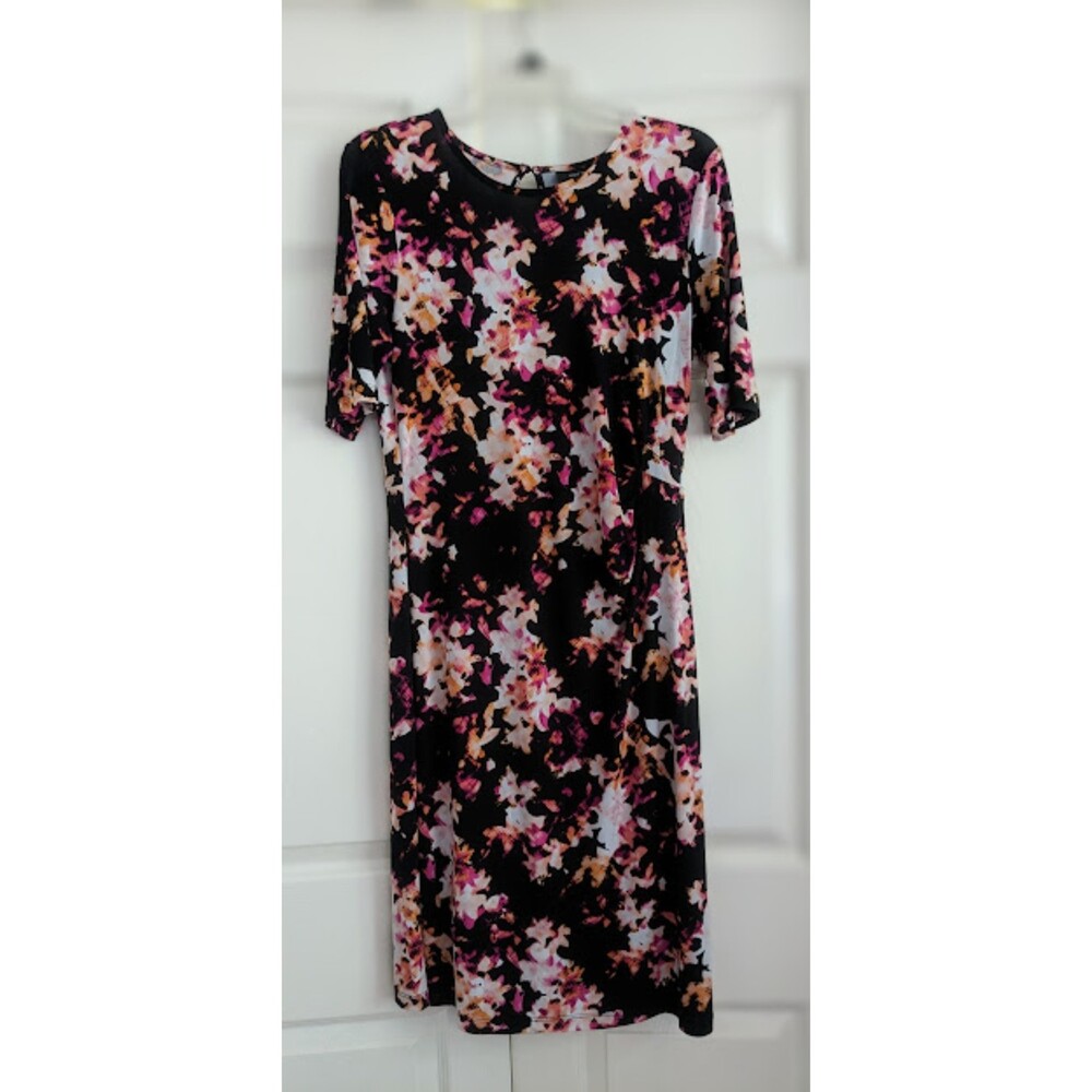 Women's Apt 9 Black & Multicolor Patterned Dress Size Medium